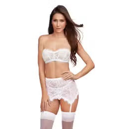 3-Piece Set: Lace Garter Skirt