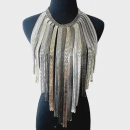 Linked Metal Statement Chunky Necklace