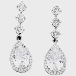 Pear Cubic Zirconia Crystal Earrings