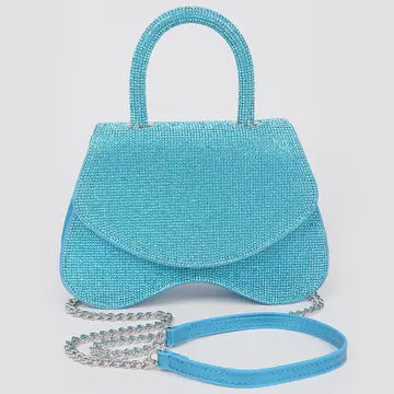 Rhinestone Top Handle Blue