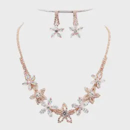 Bold Flower Necklace Earrings Set