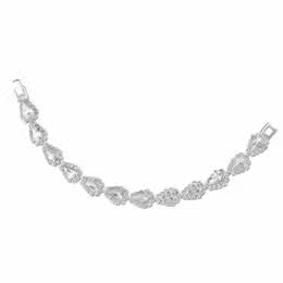 Crystal Rhinestone Wrap Teardrop Tennis Bracelet Silver