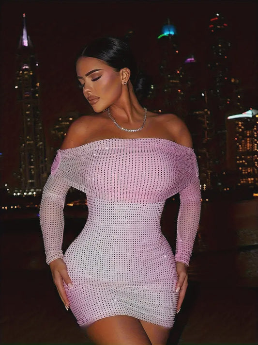 Off-Should pink Dress