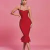 Crystal Midi Fishtail Bandage Dress