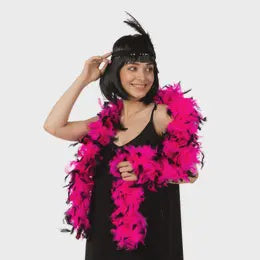 Boa Pink Black Scarf