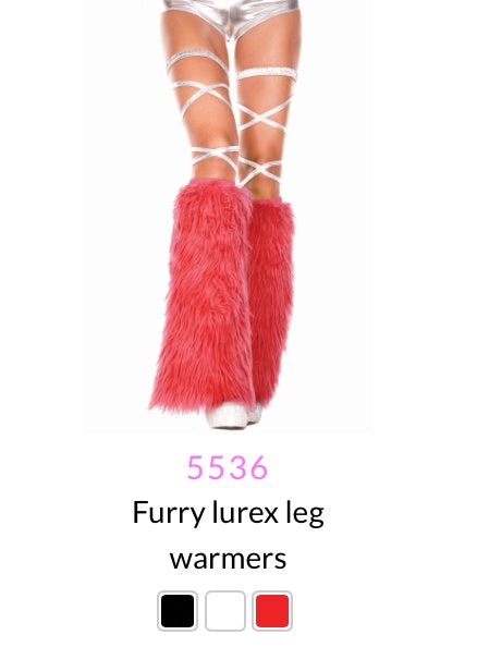 5536 Furry lurex leg warmers